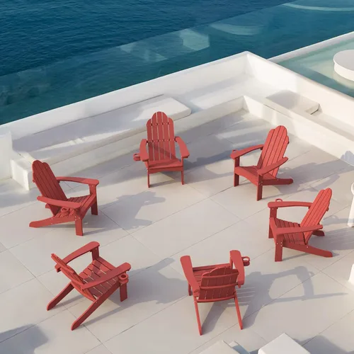 Vista 66 de LUE BONA HDPS Sillas Adirondack de 2, Silla para Hoguera al Aire Libre, Resistente a la Intemperie con Portavasos, Silla Moderna de Plástico