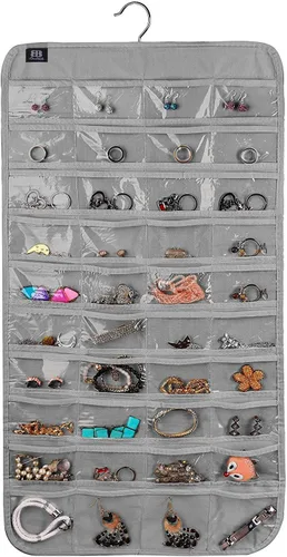 Organizador colgante para guardar joyas y accesorios, con 80bolsillos para guardar joyas