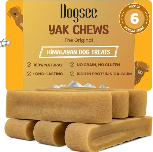 Vista 20 de Dogsee Masticables originales de queso de yak del Himalaya XL - 6 masticables Golosinas para perros sin cuero crudo Placa de lucha contra