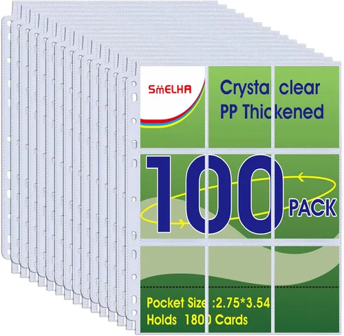 Vista 9 de Protector de página de 9 bolsillos, paquete de 200 fundas para tarjetas coleccionables para Skylanders, MTG, cupón, juego, tarjetas de fútbol
