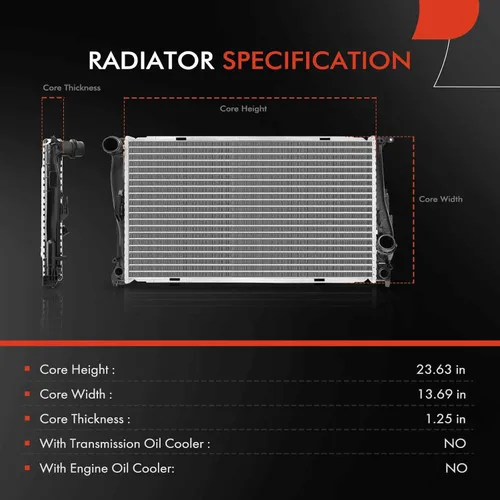 Vista 2 de A-Premium Conjunto de Radiador de Refrigerante de Motor Compatible con BMW 135i 2008-2013, 135is 2013, 335i 2007-2011, X1 2013-2015, Z4 2012-2016