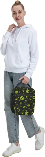 Vista 91 de Bolsa de almuerzo con joystick de juego verde, bolsa de almuerzo aislada, contenedor de comida para escuela, trabajo, picnic, viajes