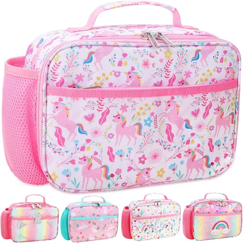 Vista 41 de RHCPFOVR Lonchera para niños – Lonchera aislada para niños y niñas, bolsa de almuerzo lavable y lonchera reutilizable para preescolar a prueba