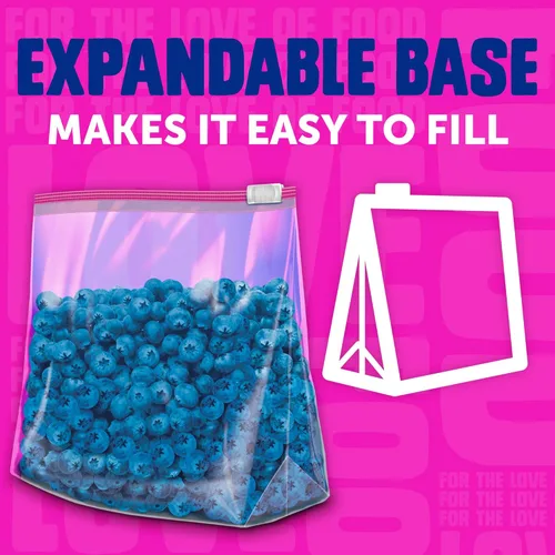 Vista 5 de Ziploc Bolsas deslizantes de almacenamiento de alimentos de cuarto de galón, tecnología Power Shield para más durabilidad, 42