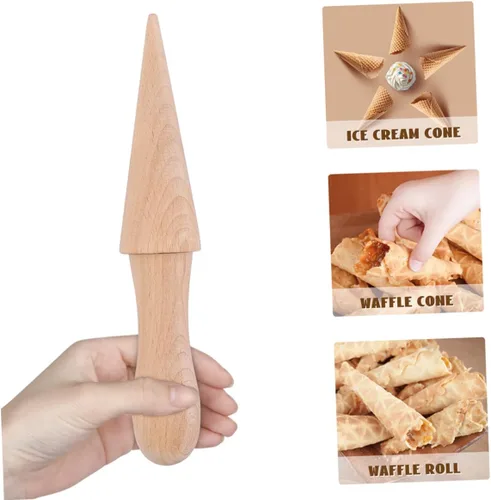 Vista 5 de NOLITOY Molde de cono de helado, rodillo de cono de helado, moldeador de cono de gofre, tazón de helado, molde para hacer postres, moldes de arroz