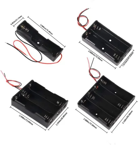 Vista 2 de 4pcs 18650 Battery Holder 1/2/3/4 Slots 18650 Battery Holder with Wire for DIY Parallel or Series Circuit PCB Projects