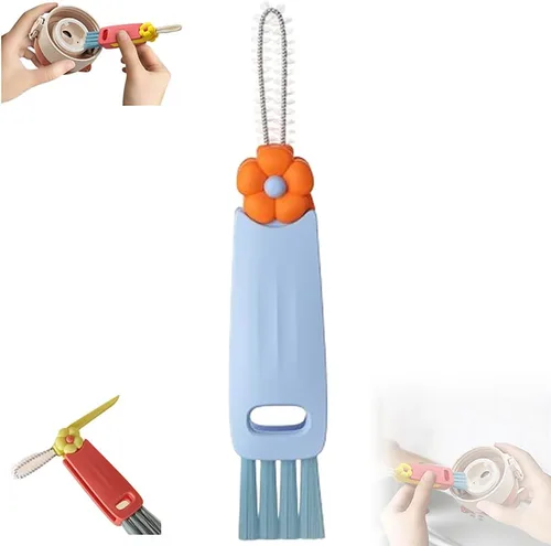 Vista 7 de Cepillo de limpieza de tapa de taza 3 en 1, cepillo de limpieza multifuncional multifuncional para tapa de taza, cepillo de limpieza de hendiduras