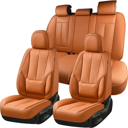 Vista 41 de Coverado Fundas de asiento de automóvil, fundas de asiento delantero, funda de asiento de automóvil beige, protector de asiento de automóvil