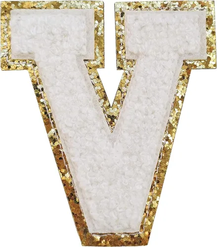 Vista 110 de 3Pcs Letter Patches Varsity Glitters Chenille,SPRT Iron on Blue Letter Patch,Alphabet Cloth Patch for Team Costume Decoration 3.1in Height S