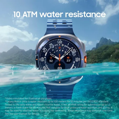 Vista 4 de Samsung Galaxy Watch Ultra Smartwatch - 2025 Version, 47mm, Titanium Blue, LTE (CAD Version & Warranty) - Durable Titanium Cover, Cushion Design