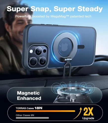 Vista 2 de TORRAS Magnetic Guardian - Funda diseñada para iPhone 14 Pro Max [probada en caídas de grado militar] [compatible con MagSafe] Funda delgada