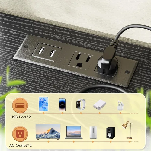 Vista 6 de EnHomee Soporte de TV con luces LED y tomas de corriente, centro de entretenimiento para TV de 50 pulgadas, soporte de TV con 5 cajones