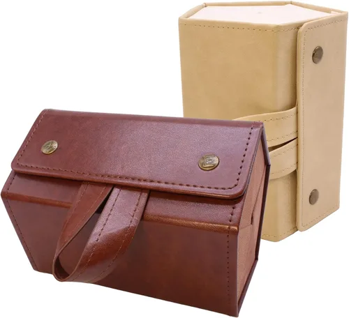 Vista 6 de MAFENLY Caja de almacenamiento de cinco lentes de sol caja de exhibición plegable de 5 tomas funda de cinco gafas de sol ZLT marrón 1110