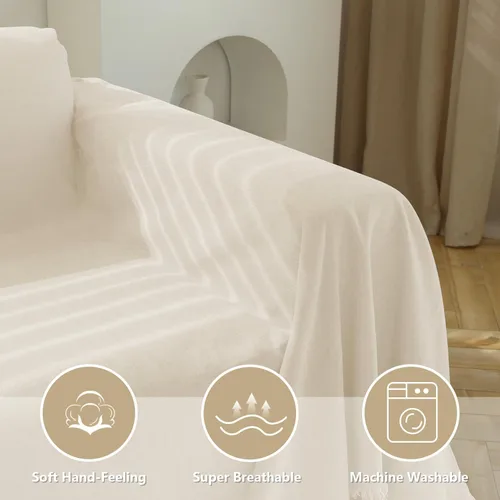 Vista 3 de MEETSKY Funda para sofá de 2 cojines, fundas de sofá de felpilla lavables para mascotas con borlas, protector duradero de muebles para mascotas, 91