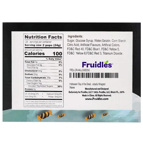 Vista 9 de Fruidles Anillos de caramelo de calavera de Halloween, Día de los Muertos, caramelo duro, envueltos individualmente (paquete de 24)
