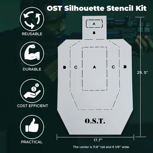 Vista 5 de OST Kit de Plantillas de Silueta Blancos Grandes de Silueta de Cartón Accesorios de Tiro