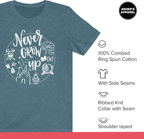 Vista 6 de Never Grow Up Shirt Camisa para mujer Camisa unisex Linda camisa para vacaciones