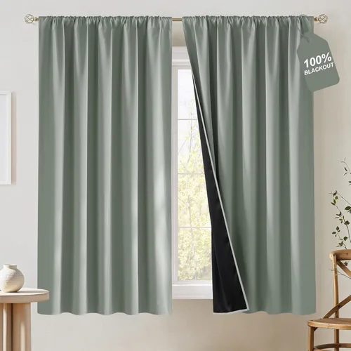 Vista 25 de NICETOWN Cortinas naturales de cocina de 36 pulgadas de largo, bolsillo para barra, 100% opacas, tratamientos de ventana fáciles de combinar