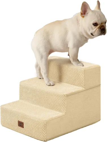 Vista 38 de EHEYCIGA Escaleras para perros pequeños de 16.5" de altura, escalones de 3 peldaños extra anchos para perros para sofá y silla, escalones para 2-Gris