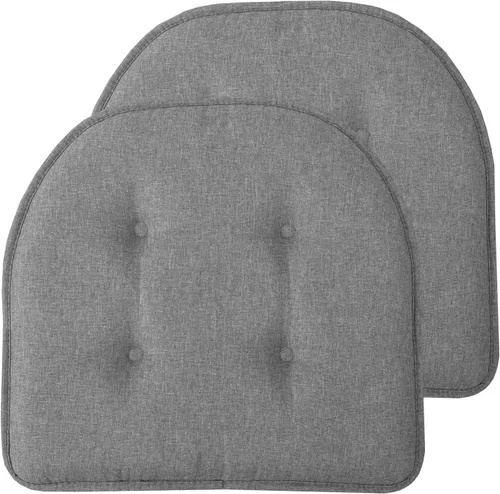 Vista 76 de Sweet Home Collection - Cojín de espuma viscoelástica para silla con capitoné, antideslizante, en forma de U, de 17 x 16 pulgadas, a cuadros Cuadros