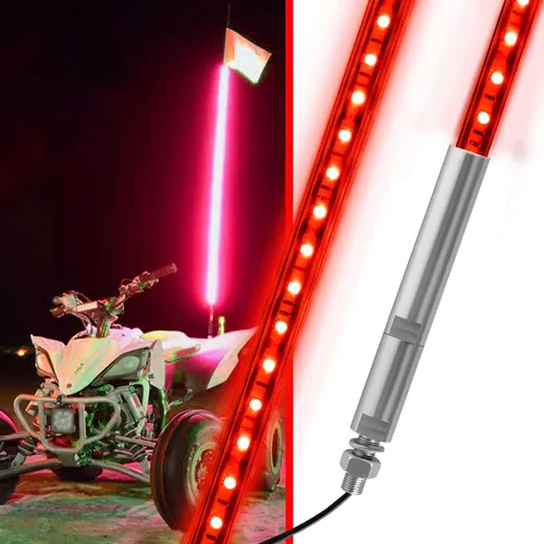 Vista 17 de 1 luz azul de látigo COB de 3 pies, impermeable, para poste de bandera para lado a lado, luz de látigo COB UTV para Can-Am Polaris ATV UTV Dune