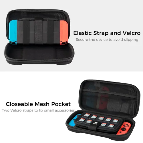 Vista 4 de pack all Carrying Case Compatible with Nintendo Switch and New OLED Model, Large Capacity Switch Travel Case, Portable Hard Game Case Travel Bag for