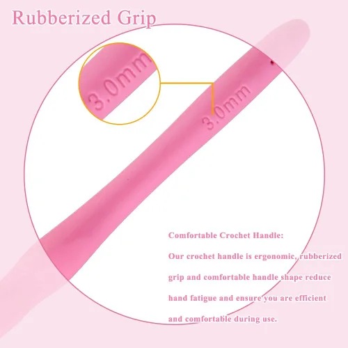 Vista 77 de Gancho de Ganchillo Ergonómico de 8mm, Agujas de Ganchillo para Tejer, Agujas de Tejer Lisas para DIY Hecho a Mano, Gran Regalo para Mujeres