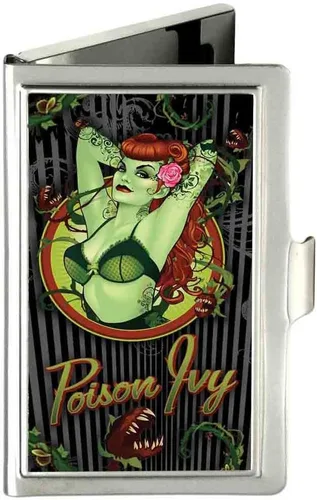 Vista 25 de Buckle-Down Tarjetero BATMAN ARKHAM ASYLUM Joker Pose Plata Cepillada - Pequeño
