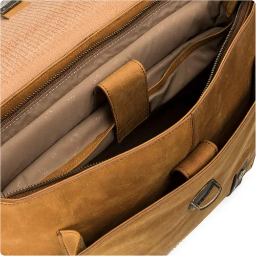 Vista 6 de VELEZ Full Grain Leather Messenger Bag for Men - 15" Black Laptop Briefcase