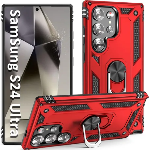 Vista 24 de Funda S24 Plus, S25 Plus, para Samsung S24+/S25+, con anillo de soporte, soporte ajustable, grado militar, protección resistente, a prueba de Azul