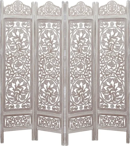 Vista 17 de Biombo Divisor de Habitación de Madera - Árbol Arbor Marrón Antiguo - Hecho a Mano 60 x 72 pulgadas Tres Paneles Plegables - Pantalla Decorativa