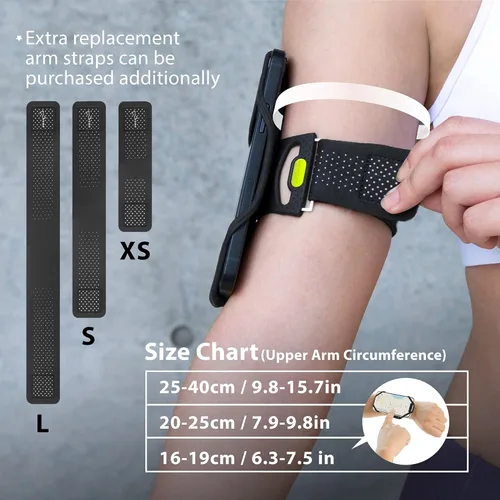 Vista 5 de BONE Run Tie 2, soporte para teléfono para correr, brazalete deportivo de silicona agradable a la piel con diseño de doble capa para disipación