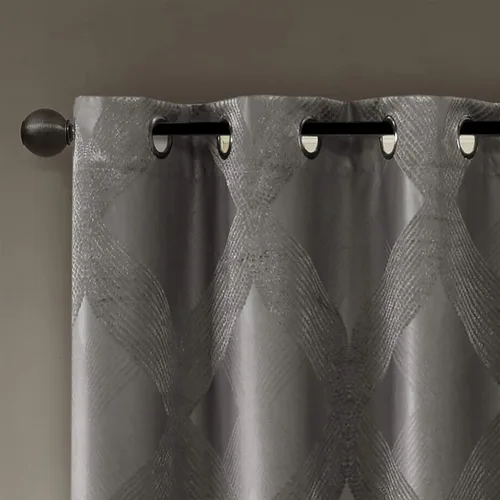Vista 3 de Sun Smart Bentley - Cortinas opacas para ventana, jacquard de punto Ogee, decoración de sala de estar, aislamiento térmico, bloqueo de luz