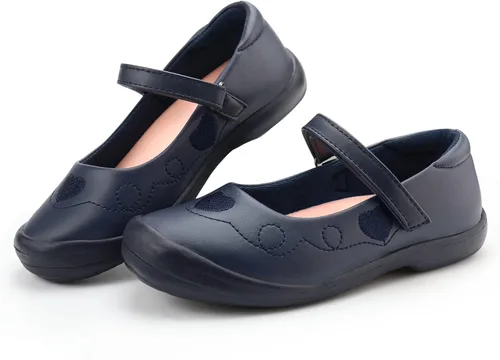 firelli Zapatos de uniforme escolar Mary Jane para niña, zapatos de vestir cómodos para niñas