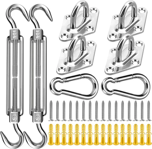 Vista 9 de FZENeast Kit de accesorios para toldo, 5 pulgadas, súper resistente, acero inoxidable 304 de grado marino, kit de accesorios para instalación