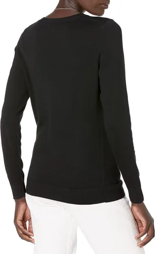 Vista 2 de Tienda Essentials - Suéter de cuello redondo, ligero y de manga larga para mujer (disponible en talla extragrande)