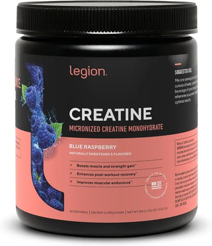 Suplemento de Monohidrato de Creatina Micronizada LEGION - Polvo de Creatina Limpio para Ganancia Muscular y Recuperación Post Entrenamiento