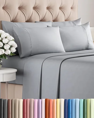 Vista 43 de Juego de sábanas Twin de 4 piezas - Cómodo, transpirable y refrescante - Juego de ropa de cama de lujo de hotel ultrasuave con bolsillos profundos