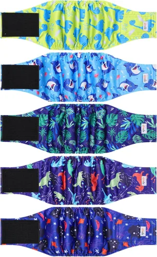 Vista 12 de Paquete de 5 pañales reutilizables para perros machos, bandas para el vientre de alta absorción para perros machos, para perros en incontinencia