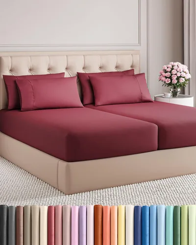 Vista 167 de Juego de sábanas Twin de 4 piezas - Cómodo, transpirable y refrescante - Juego de ropa de cama de lujo de hotel ultrasuave con bolsillos profundos