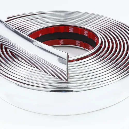 Vista 2 de Moldura cromada automotriz de 16 pies, 1-3/16 pulgadas, molduras cromadas resistentes para automóvil, protección UV, a prueba de arañazos