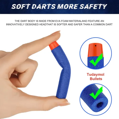 Vista 4 de Tudaymol Nerf Bullets 500 Dardos Oficiales para Serie Nerf N-Elite Dardos de Recarga Balas de Espuma Paquetes de Munición - Compatible con Todos