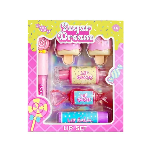 Vista 2 de M&U MAKE YOU UP MU Set de 6 barras de brillo labial dulce de caramelo para niños - 1 barra recta, 2 barras de helado y 2 barras de bálsamo
