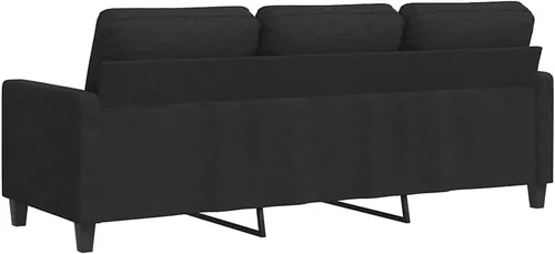 Vista 8 de vidaXL Sofá contemporáneo de 3 plazas en negro - Cómoda tapicería de tela con marco de metal resistente