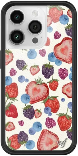 Vista 28 de Fundas Wildflower - Funda Star-Berries, Compatible con Apple iPhone 14 Pro Rosa, Blanco, Rojo, Moderno, Fruta, Floral - Protector de Parachoques