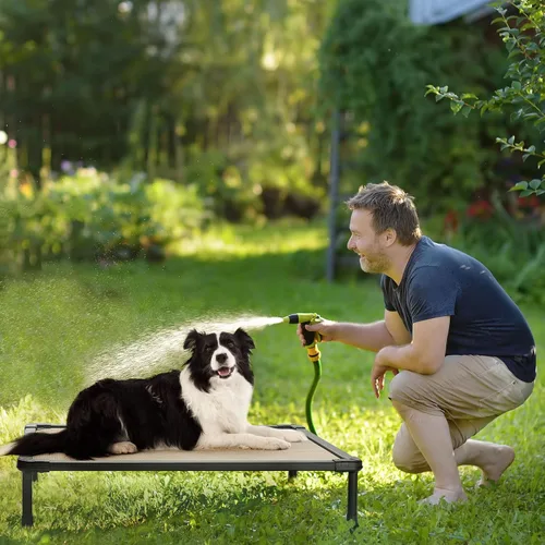 Vista 6 de Veehoo Cama elevada para perros a prueba de masticaciones, cuna elevada para mascotas, malla transpirable, lavable y antideslizante para perros