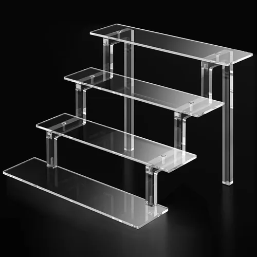 Kcrystenia Perfume Organizer Stand, 4 Tier Display Riser Shelf Compatible with Funko POPs Amiibo Nendoroids, Clear Acrylic Risers Display Stand,