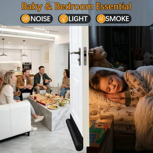 Vista 4 de Tope de Corriente de Puerta HomeProtect de 76 cm, Cinta de Clima con Adhesivo Fuerte para Protección Esencial del Hogar en Dormitorio para Espacios