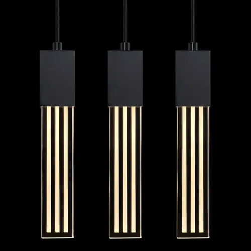 Vista 10 de 2 Pack Integrated Hanging Crystal Kitchen Island Modern Concise Pendant Ceiling Light Fixture,Black Finish for Kitchen Island Dining Room Bedroom