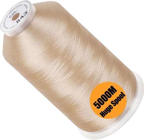 Vista 81 de New Brothread - Bobina única de 5000 m de hilo de poliéster para máquina de bordar 40WT para máquinas comerciales y domésticas - Rojo ámbar